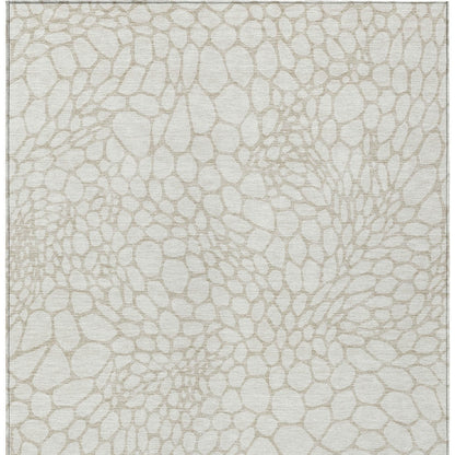 Tabselect Home Line 8' X 10' Ivory And Beige Geometric Washable Indoor Outdoor Area Rug