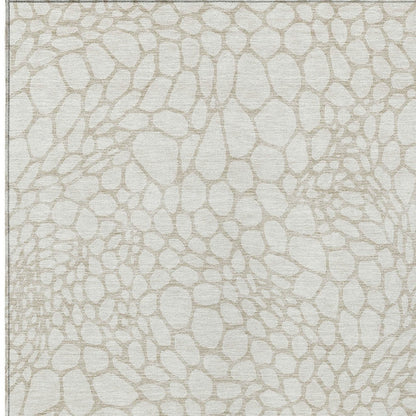 Tabselect Home Line 8' X 10' Ivory And Beige Geometric Washable Indoor Outdoor Area Rug