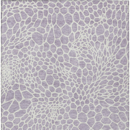 Tabselect Home Line 8' X 10' Lilac And Ivory Geometric Washable Indoor Outdoor Area Rug