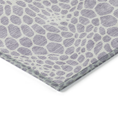 Tabselect Home Line 8' X 10' Lilac And Ivory Geometric Washable Indoor Outdoor Area Rug