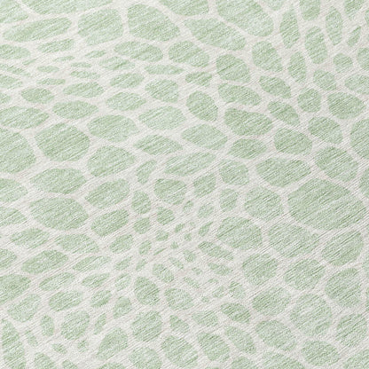 Tabselect Home Line 8' Mint Green And Ivory Round Geometric Washable Indoor Outdoor Area Rug