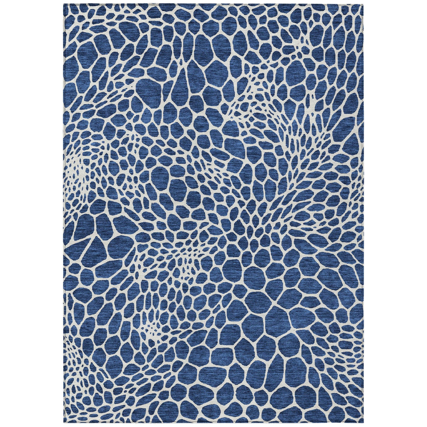 Tabselect Home Line 8' X 10' Navy Blue And Ivory Geometric Washable Indoor Outdoor Area Rug