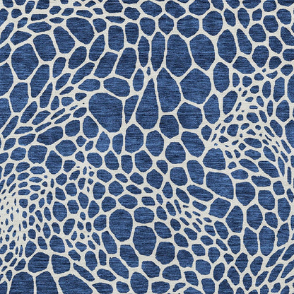 Tabselect Home Line 8' X 10' Navy Blue And Ivory Geometric Washable Indoor Outdoor Area Rug