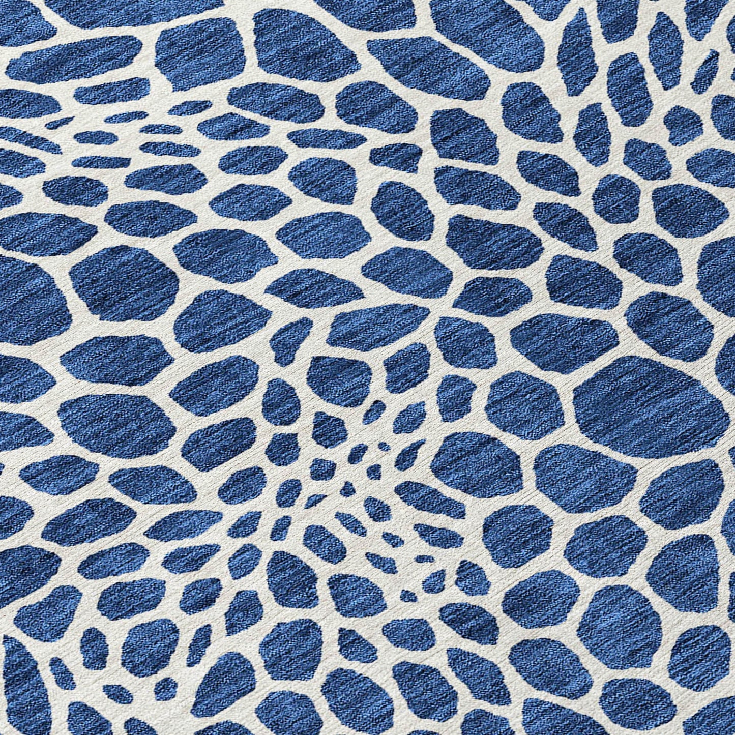 Tabselect Home Line 8' X 10' Navy Blue And Ivory Geometric Washable Indoor Outdoor Area Rug