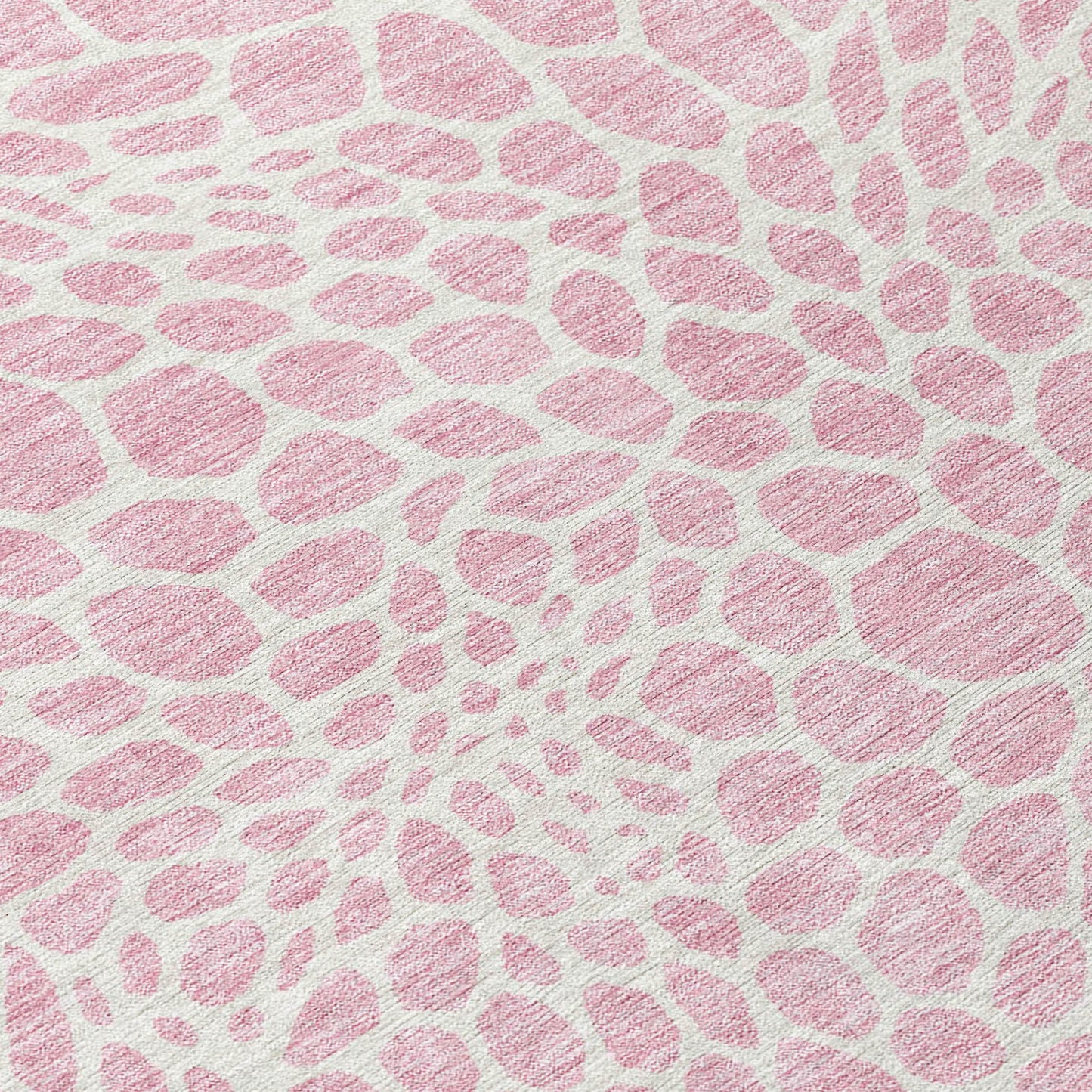 Tabselect Home Line 5' X 8' Pink And Ivory Geometric Washable Indoor Outdoor Area Rug