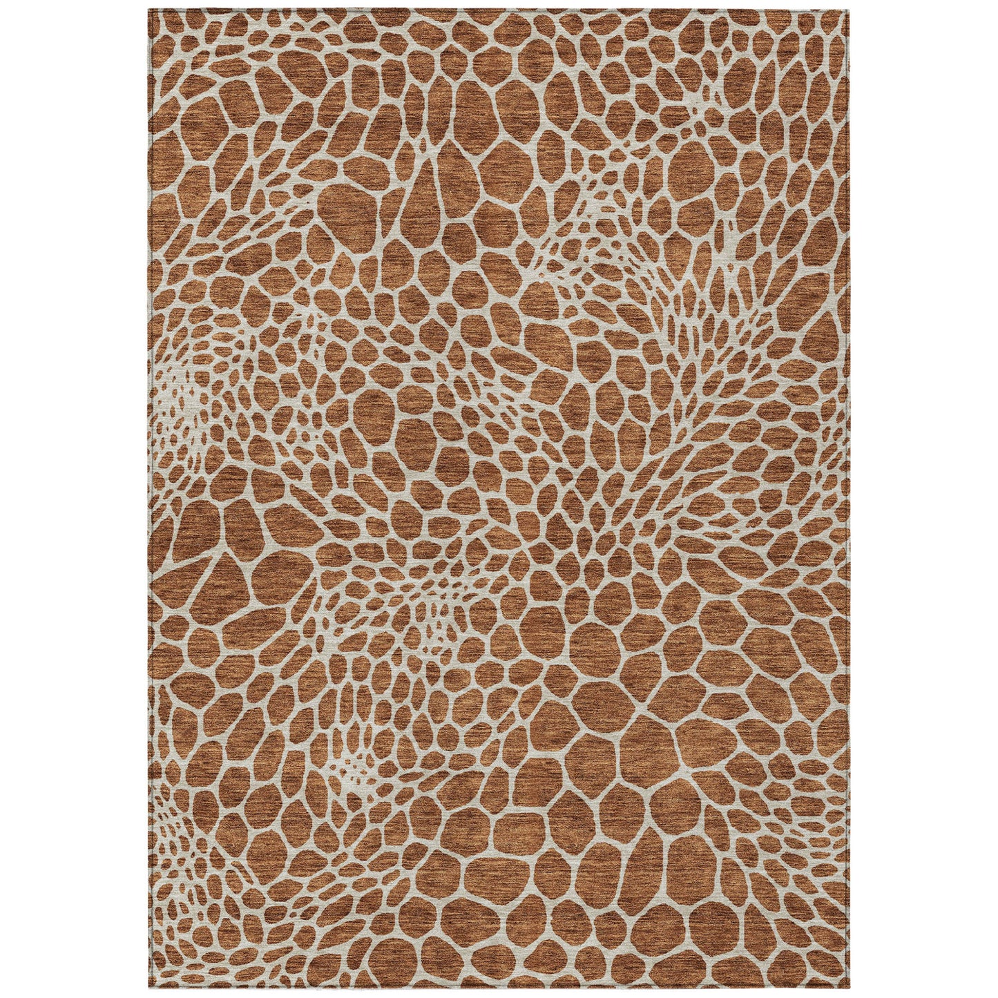 Tabselect Home Line 5' X 8' Brown And Beige Geometric Washable Indoor Outdoor Area Rug