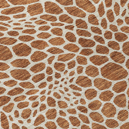 Tabselect Home Line 5' X 8' Brown And Beige Geometric Washable Indoor Outdoor Area Rug