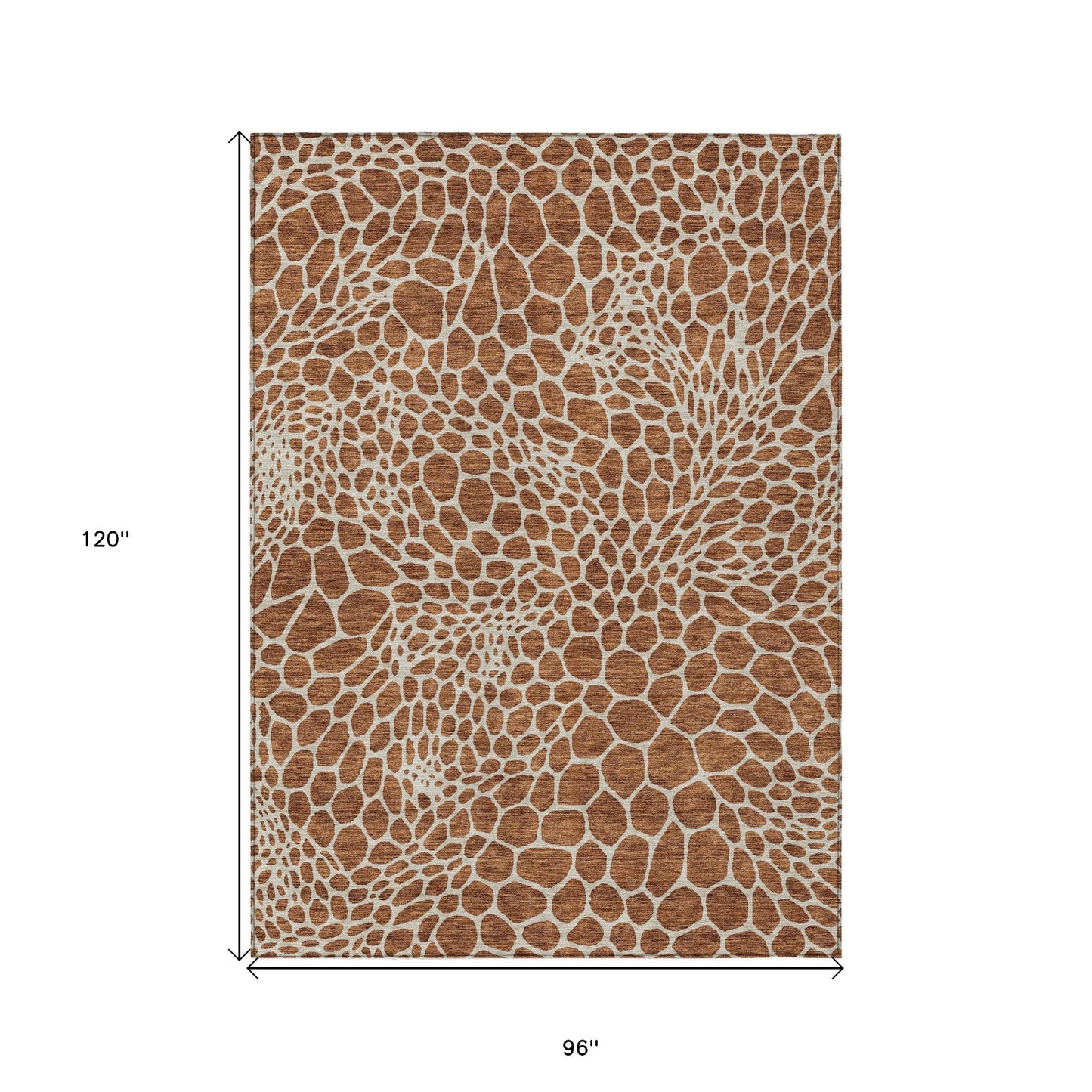 Tabselect Home Line 8' X 10' Brown And Beige Geometric Washable Indoor Outdoor Area Rug