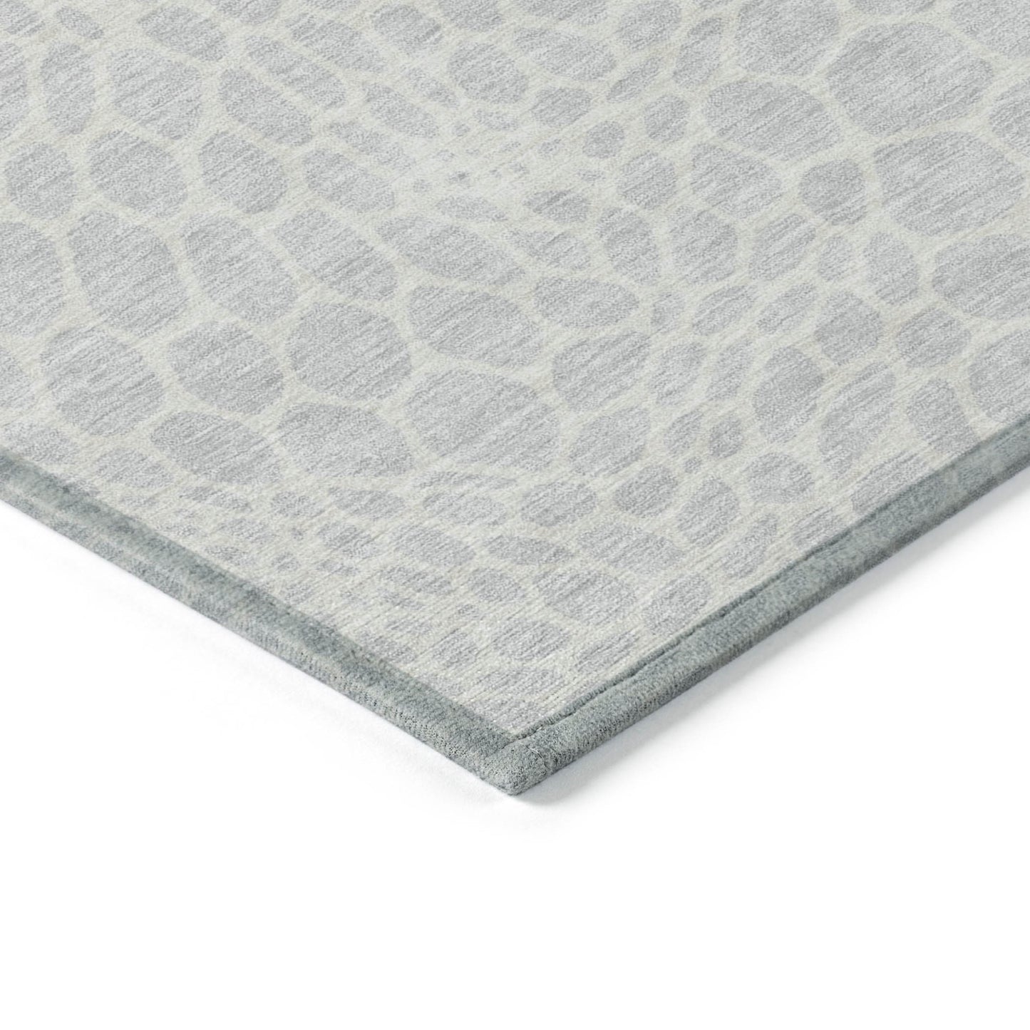 Tabselect Home Line 5' X 8' Silver And Gray Geometric Washable Indoor Outdoor Area Rug