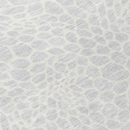 Tabselect Home Line 8' Silver And Gray Round Geometric Washable Indoor Outdoor Area Rug