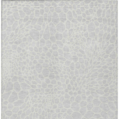 Tabselect Home Line 8' X 10' Silver And Gray Geometric Washable Indoor Outdoor Area Rug