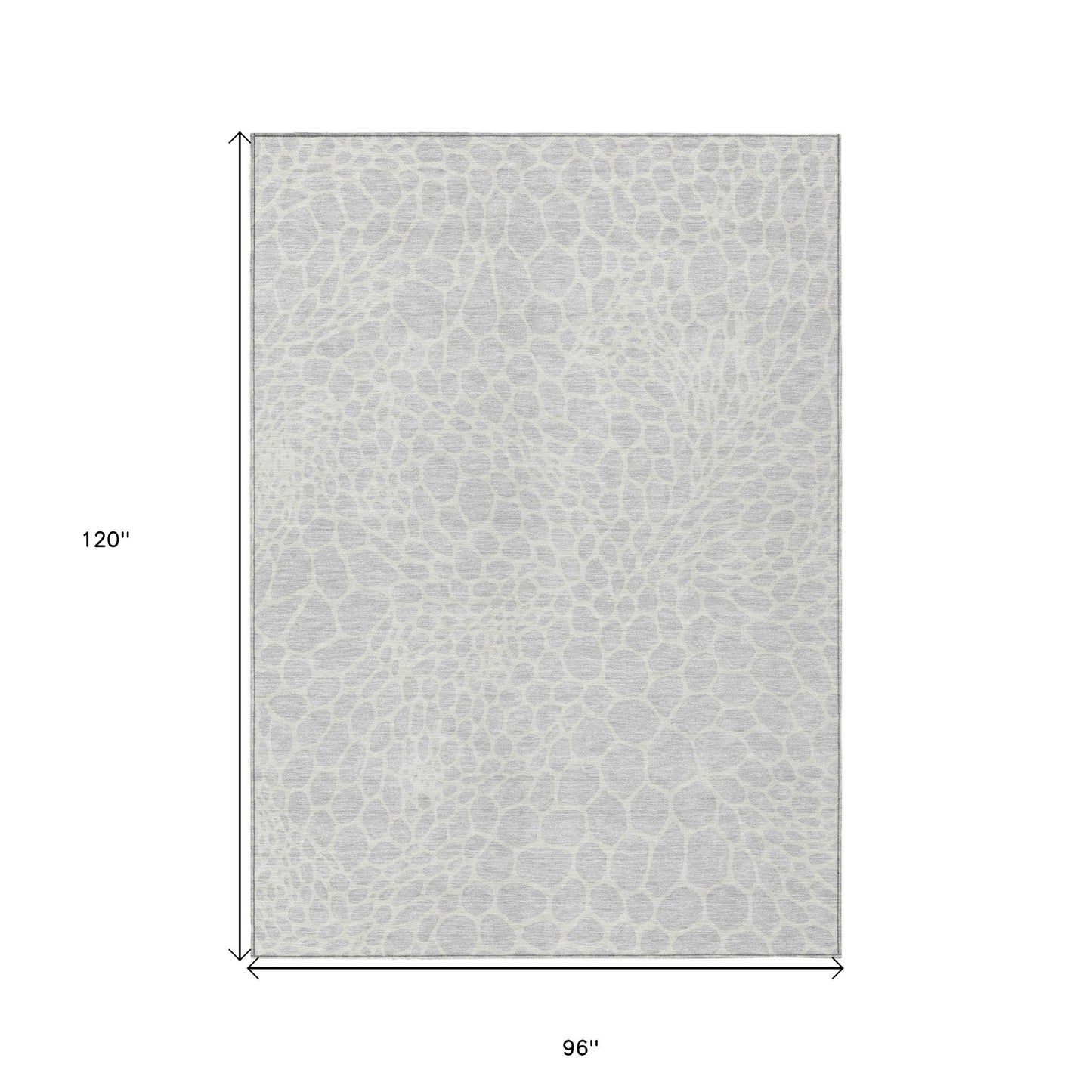 Tabselect Home Line 8' X 10' Silver And Gray Geometric Washable Indoor Outdoor Area Rug