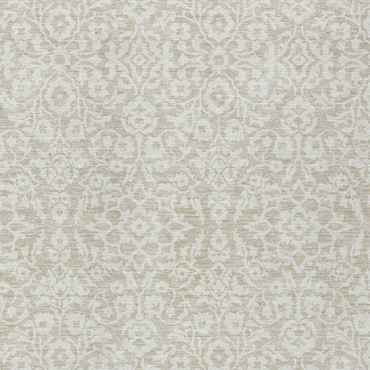 Tabselect Home Line 5' X 8' Beige And Ivory Damask Washable Indoor Outdoor Area Rug