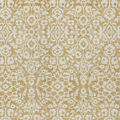 Tabselect Home Line 8' X 10' Gold And Beige Damask Washable Indoor Outdoor Area Rug