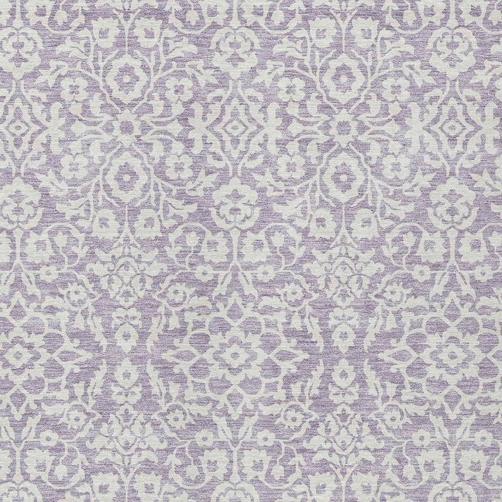 Tabselect Home Line 5' X 8' Lavender And Ivory Damask Washable Indoor Outdoor Area Rug