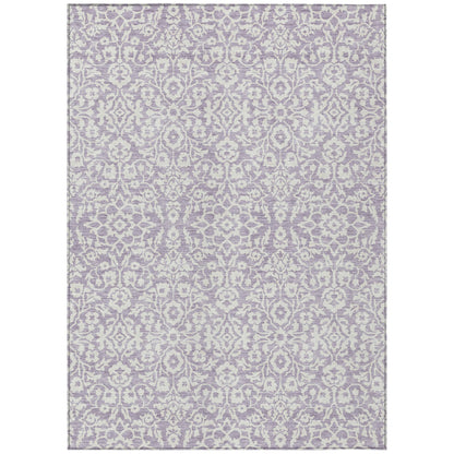Tabselect Home Line 8' X 10' Lavender And Ivory Damask Washable Indoor Outdoor Area Rug