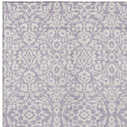 Tabselect Home Line 8' X 10' Lavender And Ivory Damask Washable Indoor Outdoor Area Rug