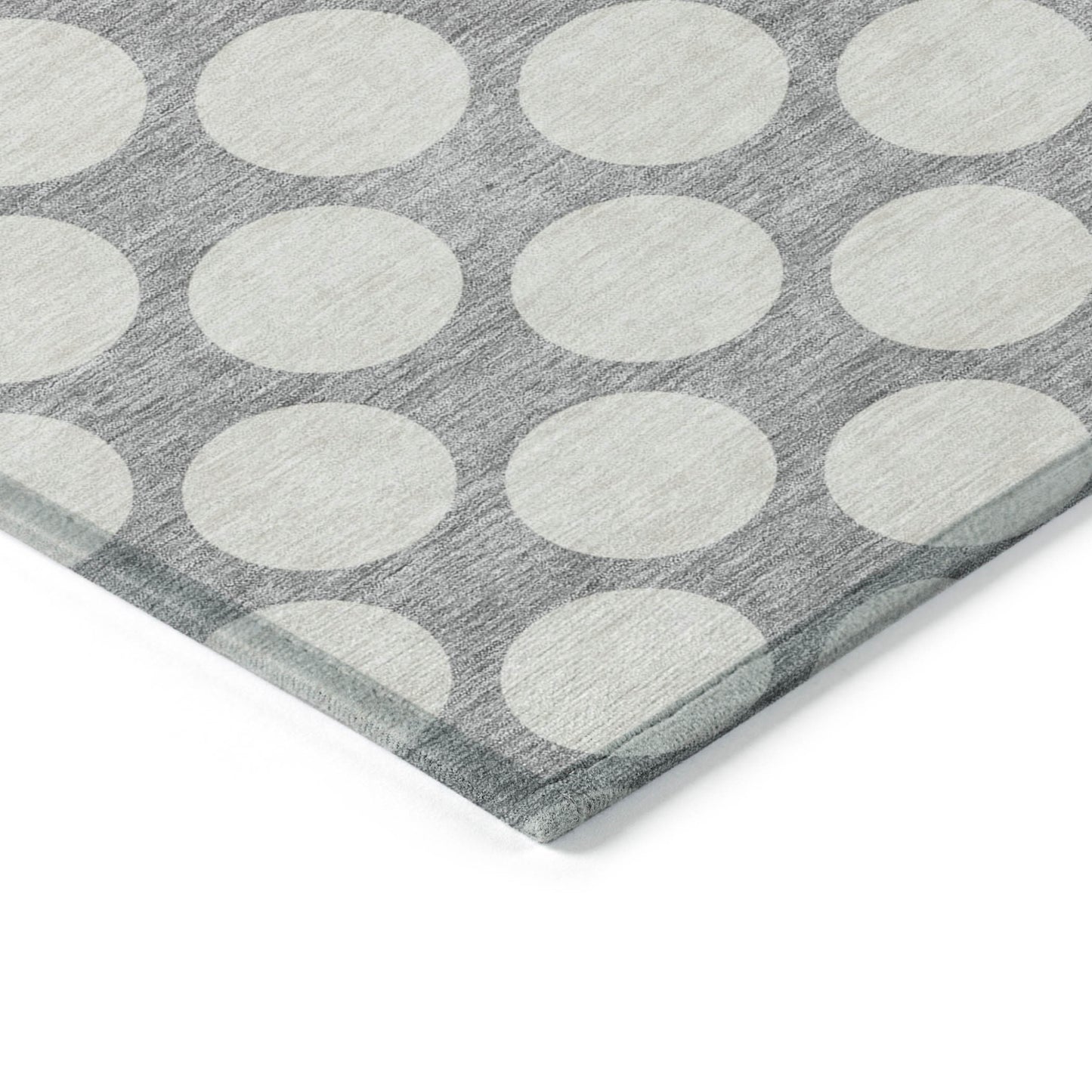 Tabselect Home Line 8' X 10' Gray And Silver Polka Dot Washable Indoor Outdoor Area Rug