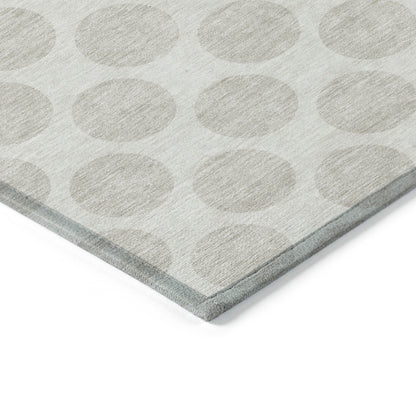 Tabselect Home Line 5' X 8' Ivory And Gray Polka Dot Washable Indoor Outdoor Area Rug