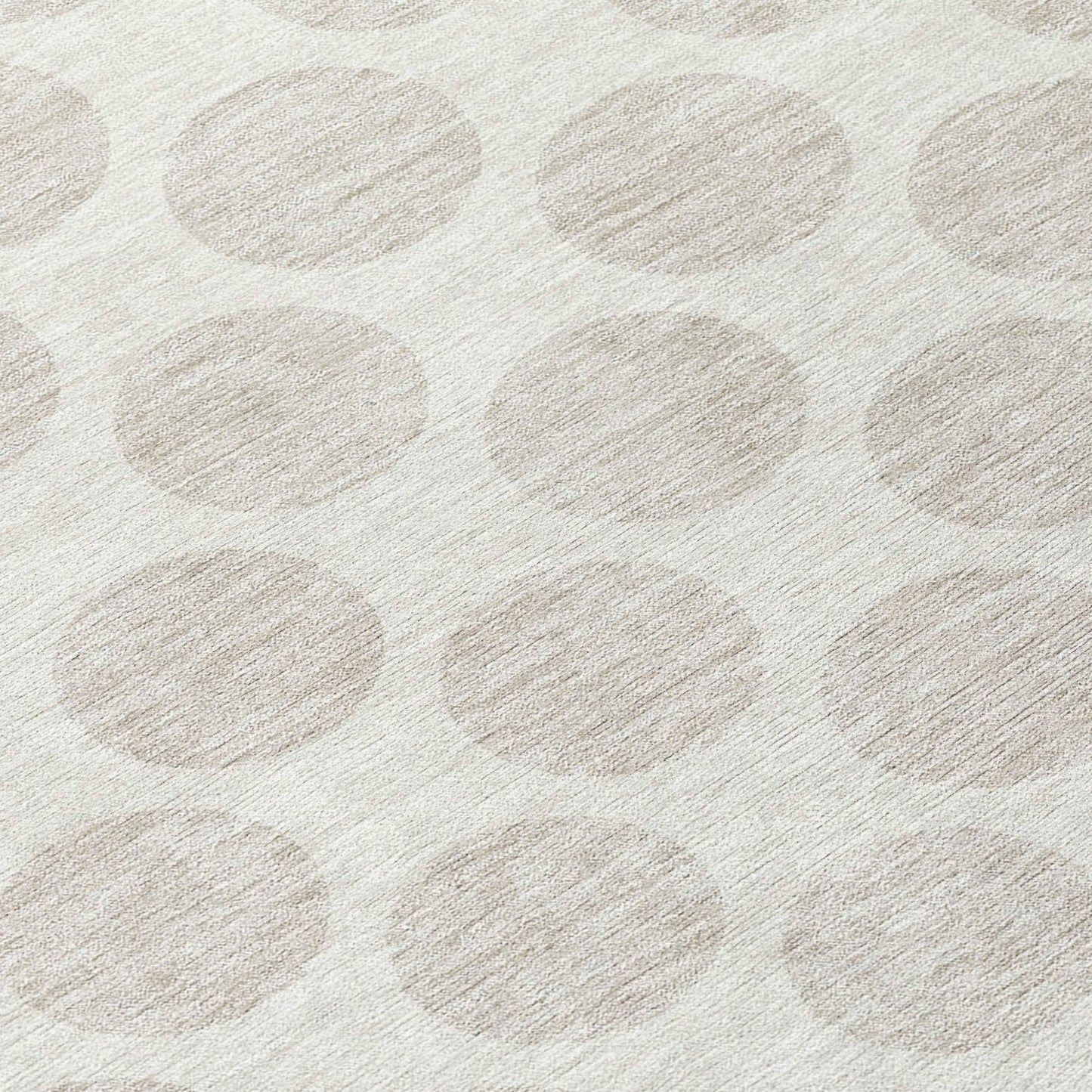 Tabselect Home Line 8' Ivory And Gray Round Polka Dot Washable Indoor Outdoor Area Rug