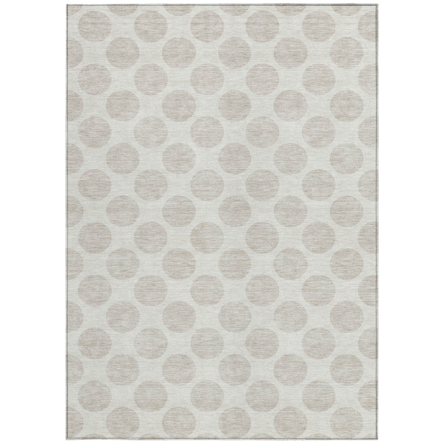 Tabselect Home Line 8' X 10' Ivory And Gray Polka Dot Washable Indoor Outdoor Area Rug