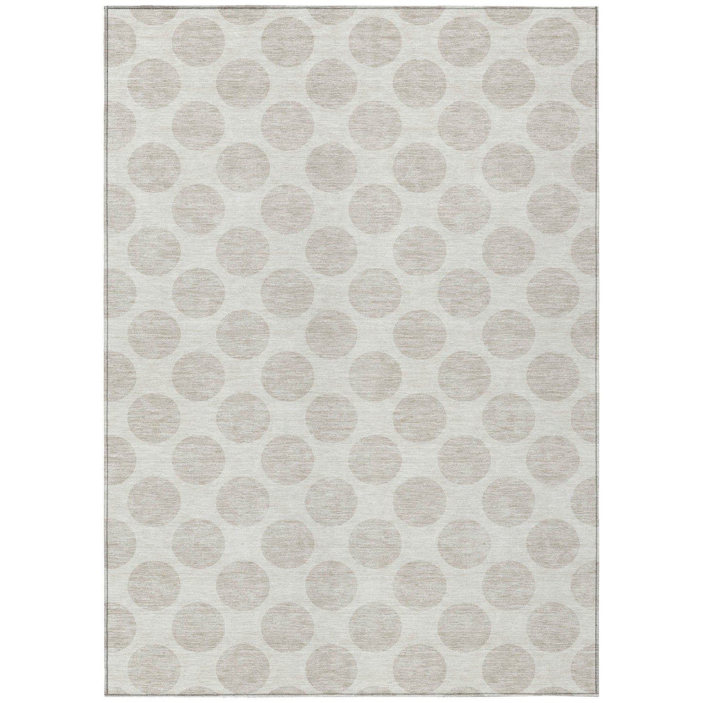 Tabselect Home Line 8' X 10' Ivory And Gray Polka Dot Washable Indoor Outdoor Area Rug
