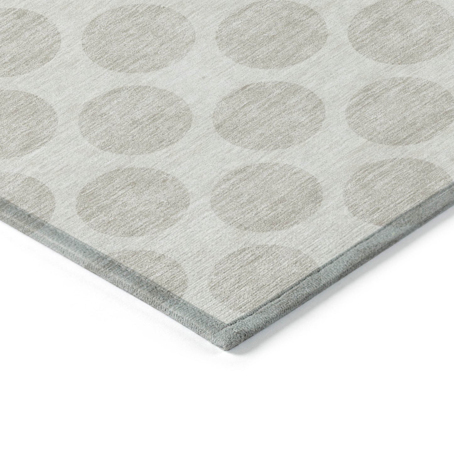 Tabselect Home Line 8' X 10' Ivory And Gray Polka Dot Washable Indoor Outdoor Area Rug