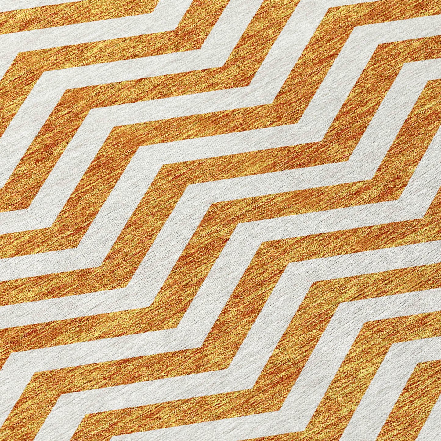 Tabselect Home Line 8' X 10' Orange And Beige Chevron Washable Indoor Outdoor Area Rug
