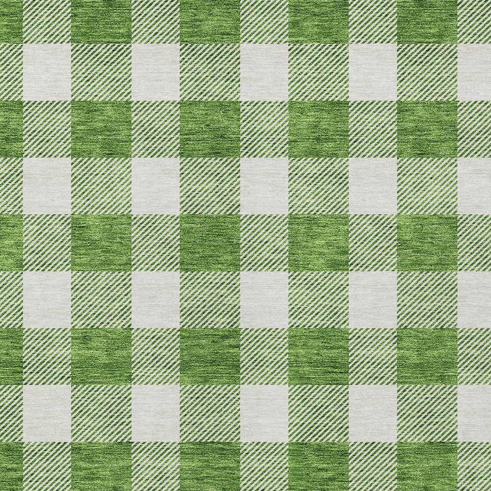 Tabselect Home Line 8' X 10' Green And Gray Plaid Washable Indoor Outdoor Area Rug