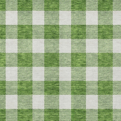 Tabselect Home Line 8' X 10' Green And Gray Plaid Washable Indoor Outdoor Area Rug