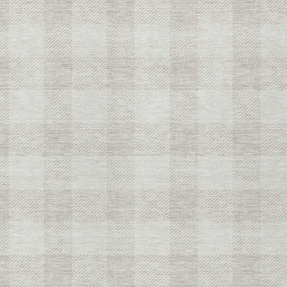 Tabselect Home Line 5' X 8' Ivory And Beige Plaid Washable Indoor Outdoor Area Rug