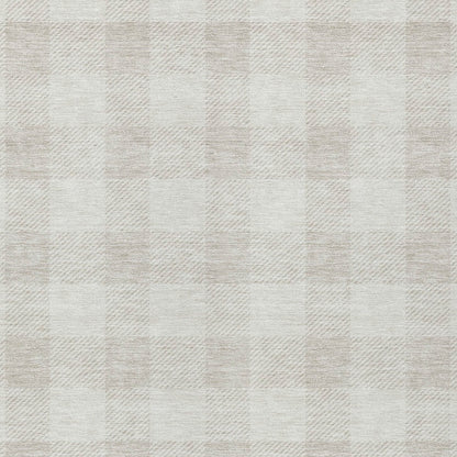 Tabselect Home Line 8' X 10' Ivory And Beige Plaid Washable Indoor Outdoor Area Rug