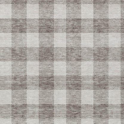 Tabselect Home Line 8' X 10' Taupe And Gray Plaid Washable Indoor Outdoor Area Rug