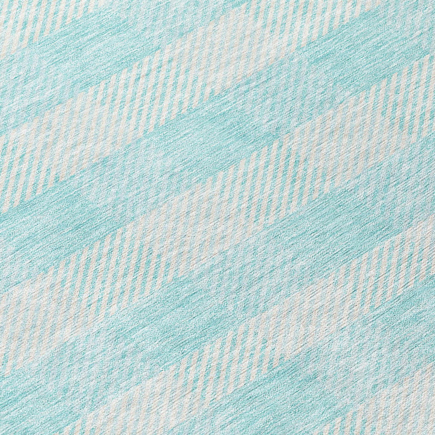 Tabselect Home Line 8' Aqua And Ivory Round Plaid Washable Indoor Outdoor Area Rug