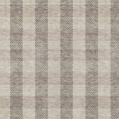 Tabselect Home Line 5' X 8' Beige And Brown Plaid Washable Indoor Outdoor Area Rug