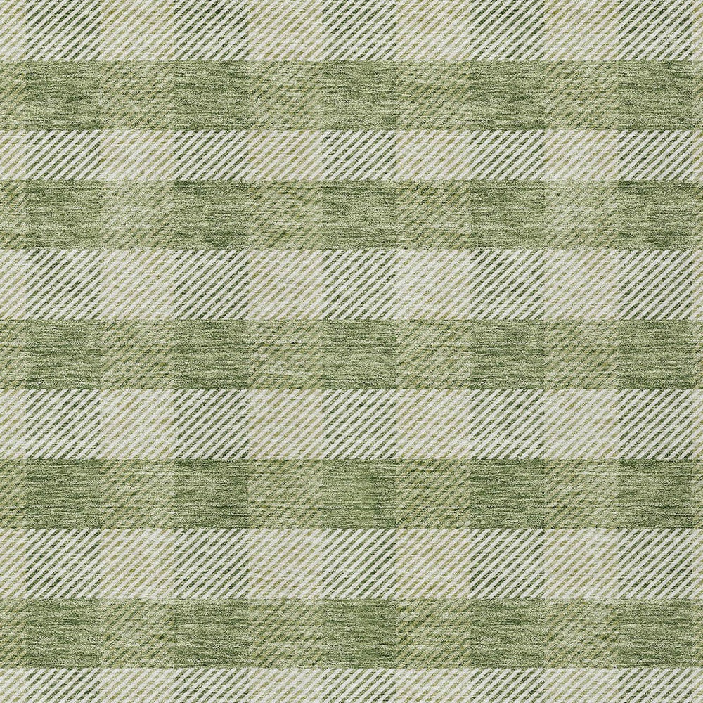 Tabselect Home Line 5' X 8' Green And Light Green Plaid Washable Indoor Outdoor Area Rug