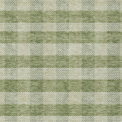 Tabselect Home Line 5' X 8' Green And Light Green Plaid Washable Indoor Outdoor Area Rug