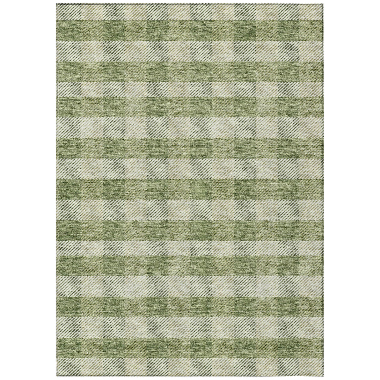 Tabselect Home Line 8' X 10' Green And Light Green Plaid Washable Indoor Outdoor Area Rug