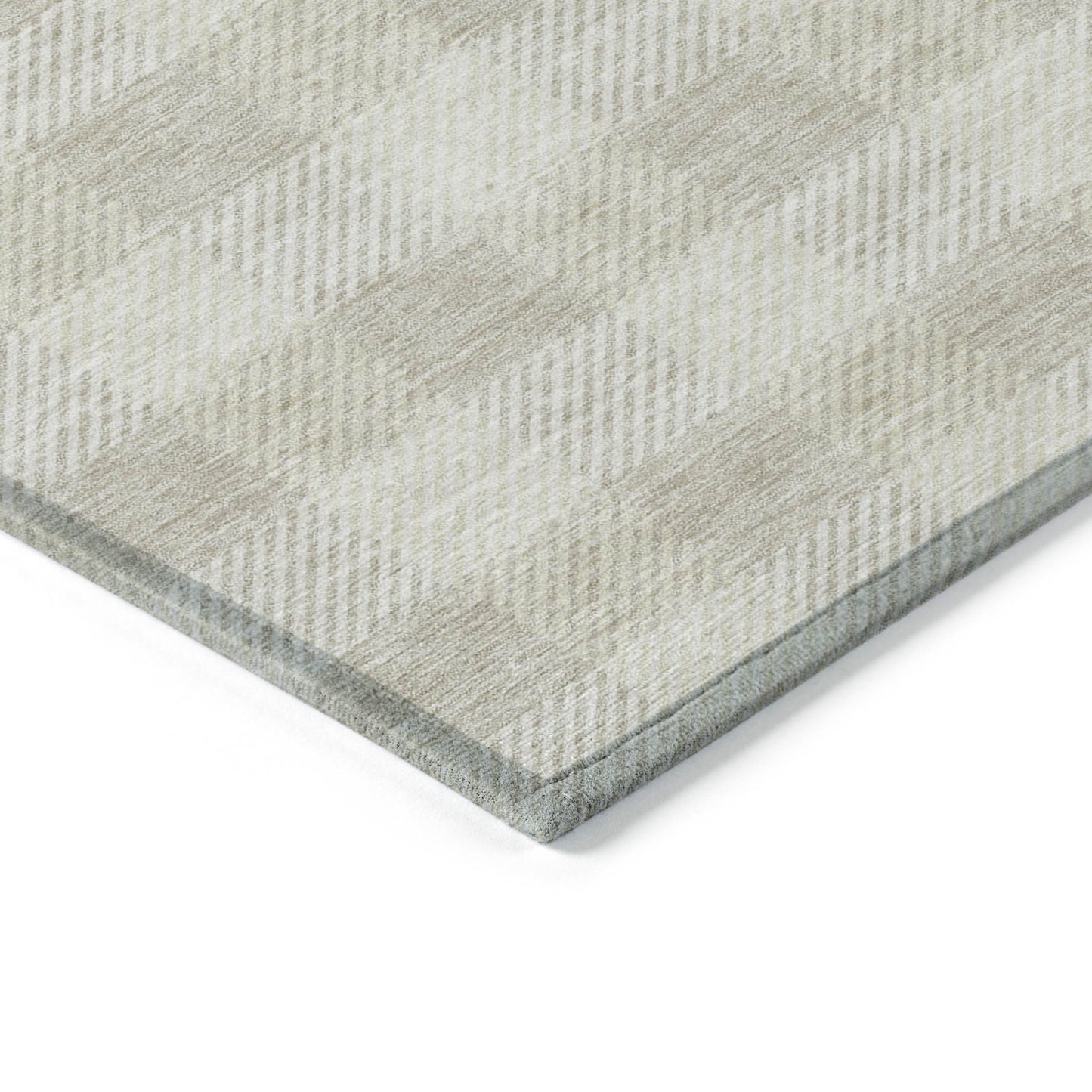 Tabselect Home Line 8' X 10' Ivory Plaid Washable Indoor Outdoor Area Rug