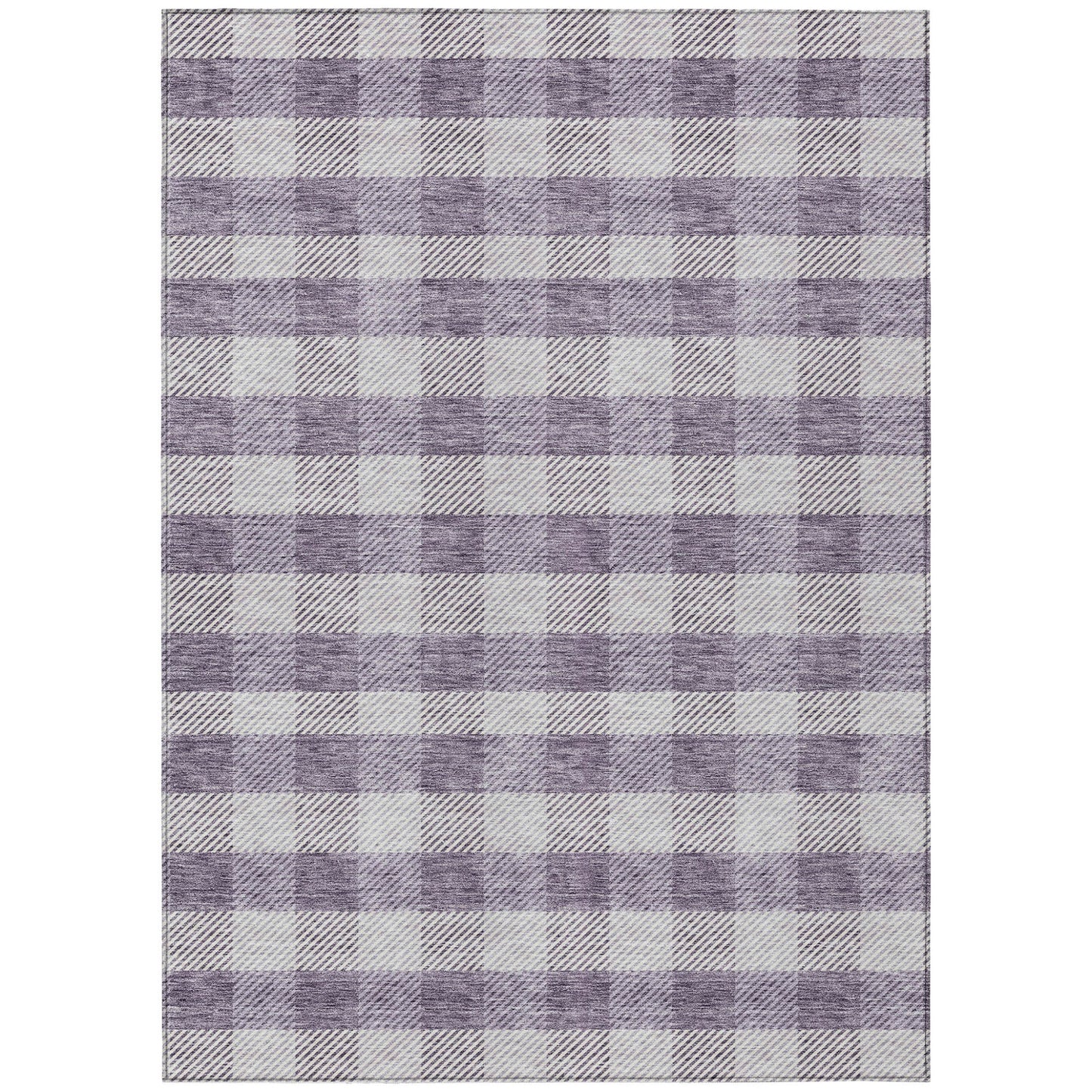 Tabselect Home Line 8' X 10' Lavender And Ivory Plaid Washable Indoor Outdoor Area Rug