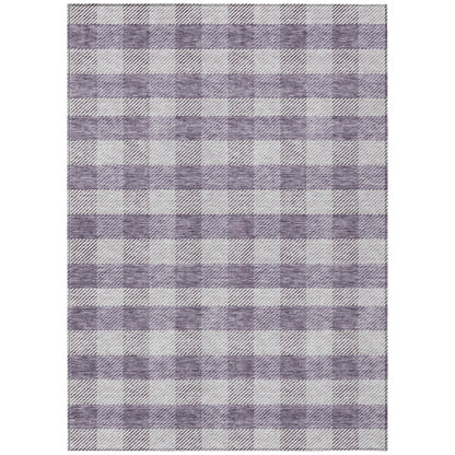 Tabselect Home Line 8' X 10' Lavender And Ivory Plaid Washable Indoor Outdoor Area Rug