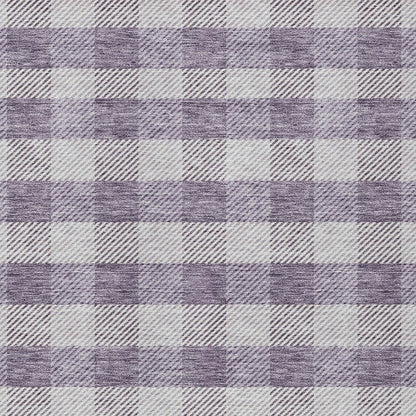Tabselect Home Line 8' X 10' Lavender And Ivory Plaid Washable Indoor Outdoor Area Rug