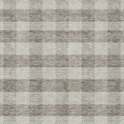 Tabselect Home Line 8' X 10' Taupe And Gray Plaid Washable Indoor Outdoor Area Rug