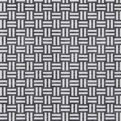 Tabselect Home Line 5' X 8' Black And Ivory Geometric Washable Indoor Outdoor Area Rug