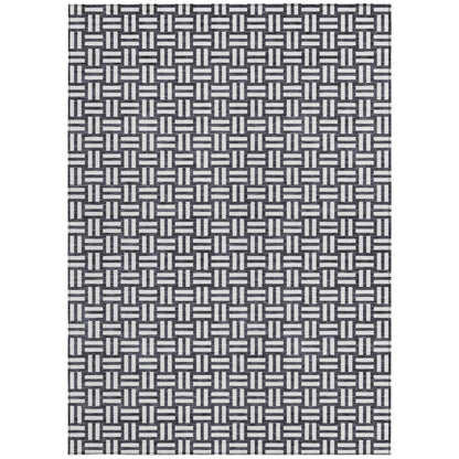 Tabselect Home Line 8' X 10' Black And Ivory Geometric Washable Indoor Outdoor Area Rug