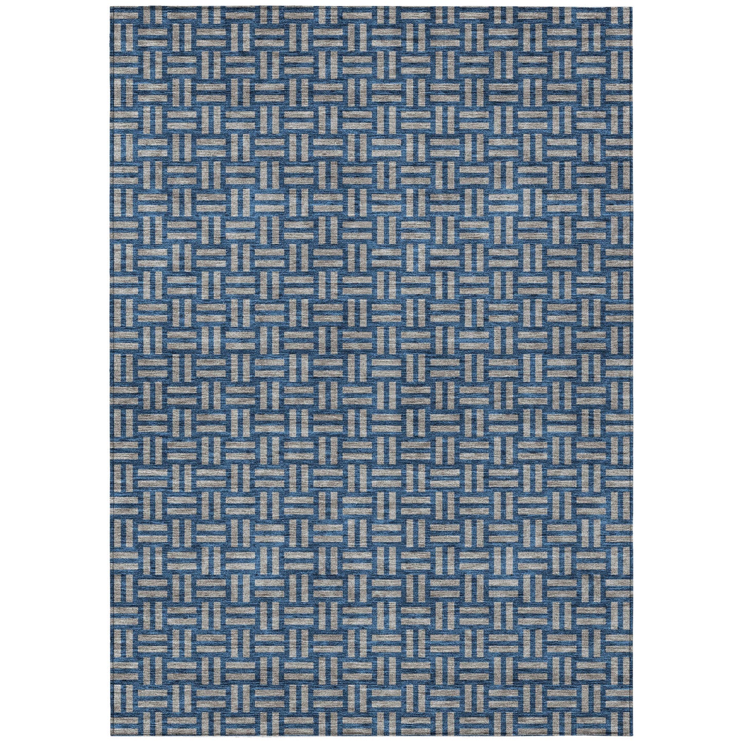 Tabselect Home Line 8' X 10' Blue And Gray Geometric Washable Indoor Outdoor Area Rug