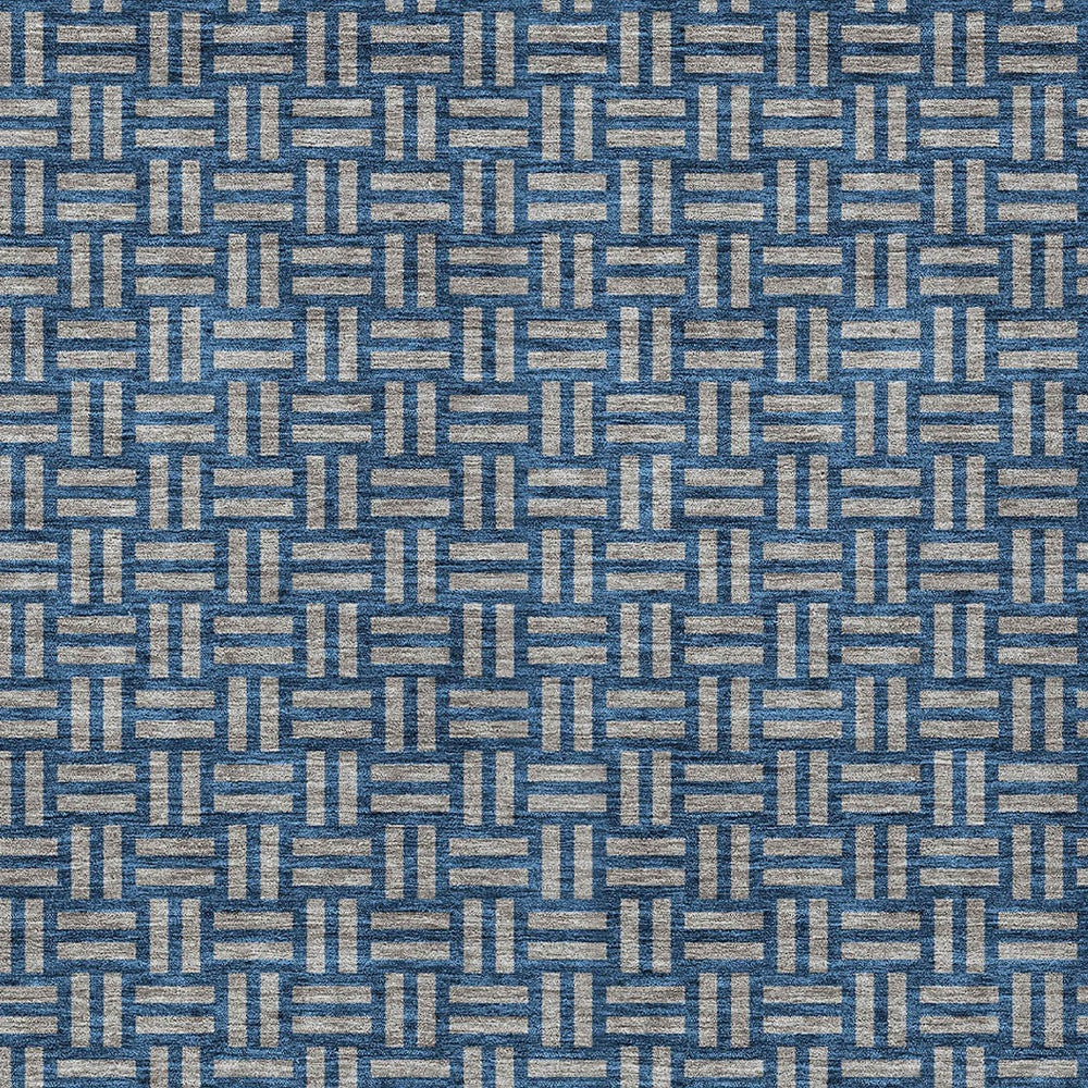 Tabselect Home Line 8' X 10' Blue And Gray Geometric Washable Indoor Outdoor Area Rug