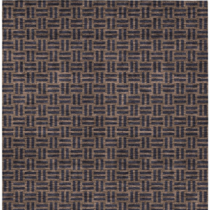 Tabselect Home Line 5' X 8' Chocolate And Black Geometric Washable Indoor Outdoor Area Rug
