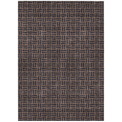 Tabselect Home Line 8' X 10' Chocolate And Black Geometric Washable Indoor Outdoor Area Rug