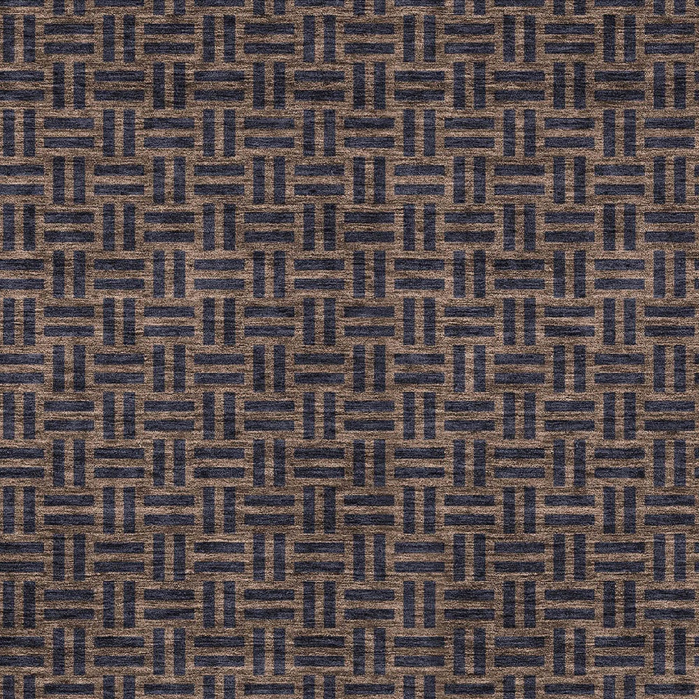 Tabselect Home Line 8' X 10' Chocolate And Black Geometric Washable Indoor Outdoor Area Rug